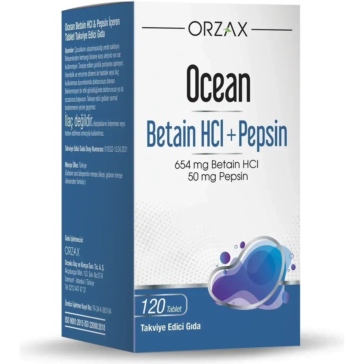 Ocean Betain HCl + Pepsin 120 Tablet
