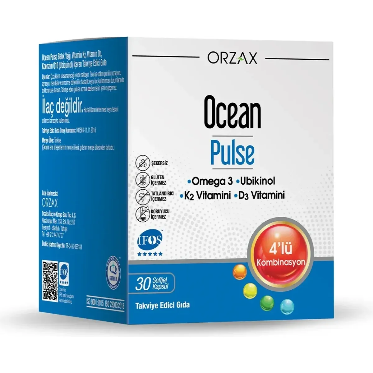 Ocean Pulse Omega 3 + CoQ10 + D3 + K2 30 Softjel Kapsül