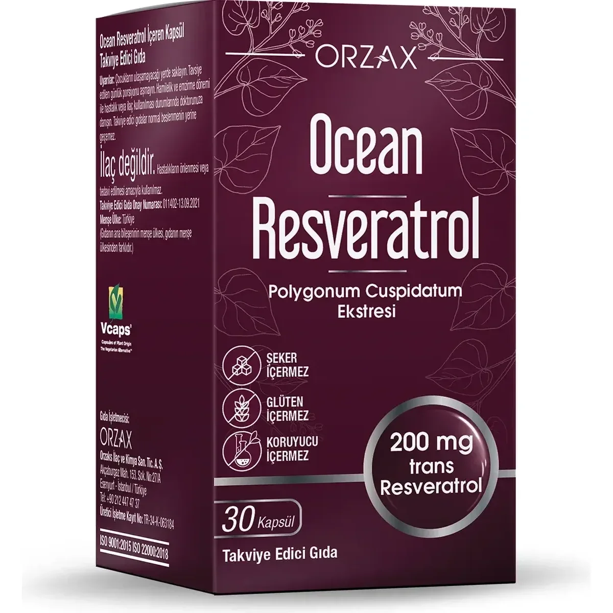 Ocean Resveratrol 200 mg 30 Kapsül