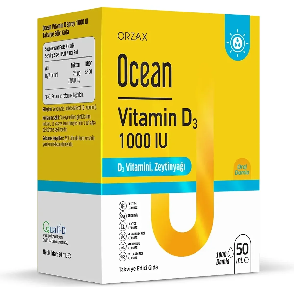 Ocean Vitamin D3 1000 IU Damla