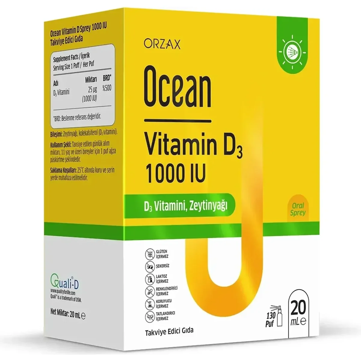 Ocean Vitamin D3 1000 IU Sprey 20 ml