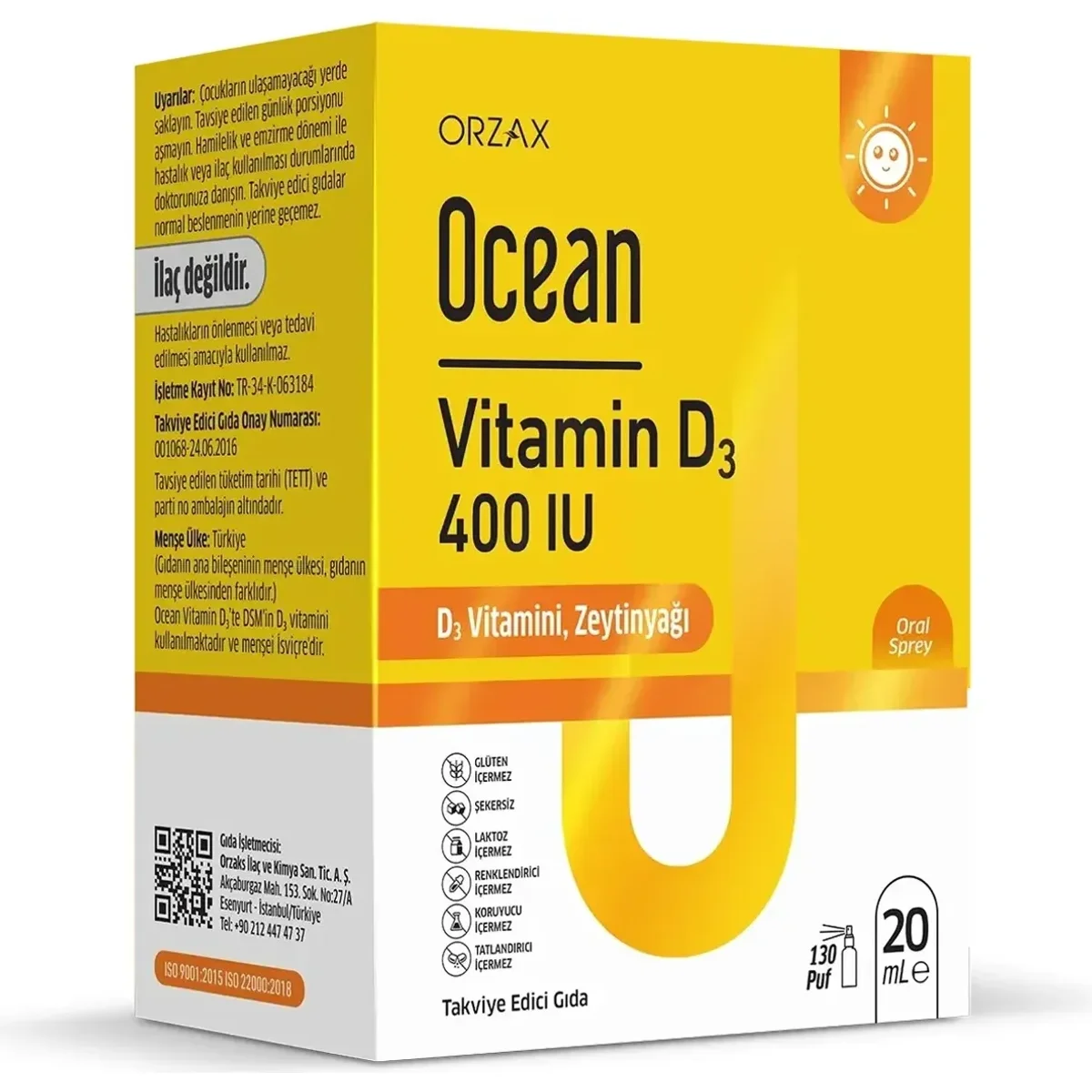 Ocean Vitamin D3 400 IU Sprey 20 ml