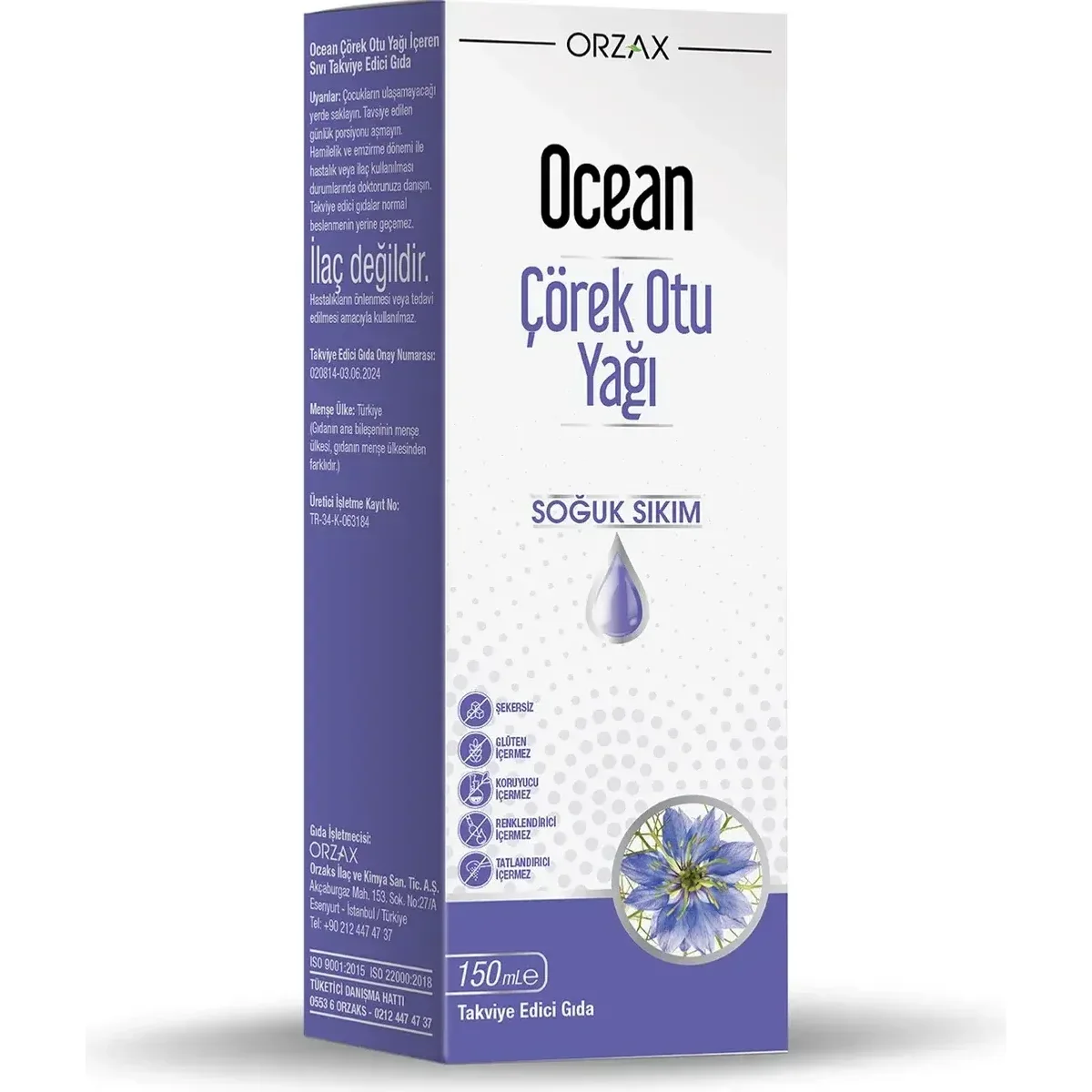 Ocean Çörek Otu Yağı Sıvı 150 ml