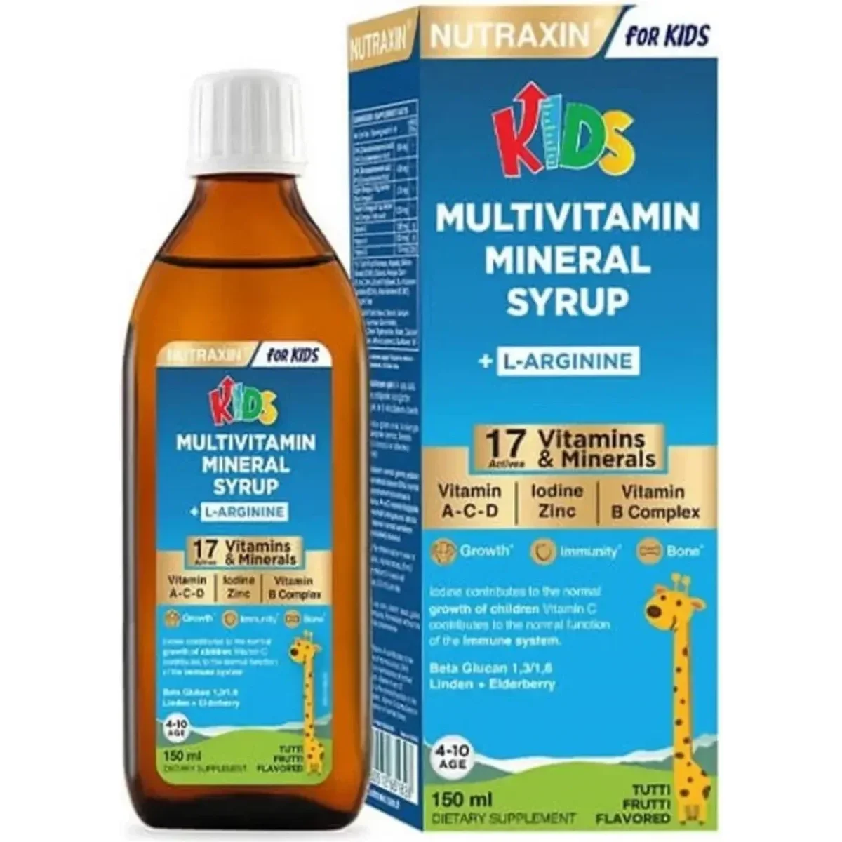 Nutraxin Kids Multivitamin Mineral Şurup 150 ml - Çocuk Multivitamin Takviyesi