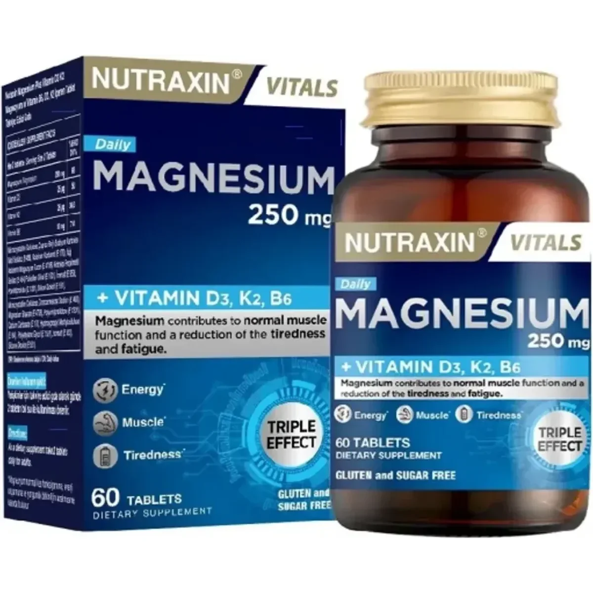 Nutraxin Magnesium Daily 60 Tablet - Magnezyum Mineral Takviyesi